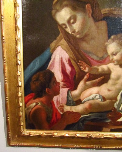 Tableaux et dessins Tableaux XVIIIe siècle - La Vierge à l'Enfant avec le petit saint Jean-Baptiste - Francesco de Mura